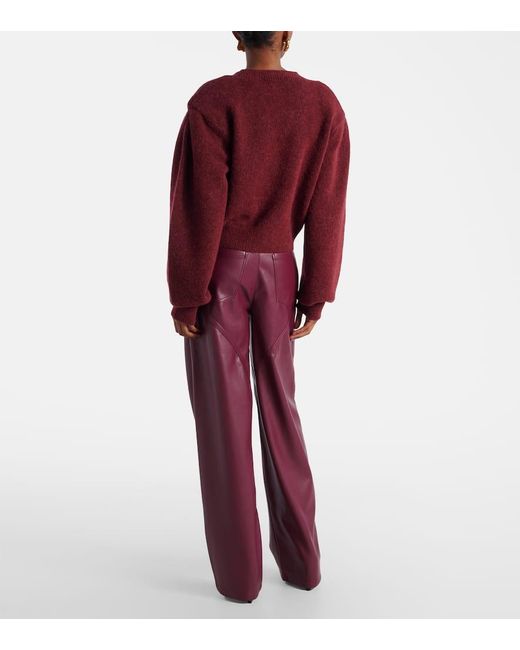 Cardigan En Mezcla De Lana Con Aplique Floral ROTATE BIRGER CHRISTENSEN de color Red