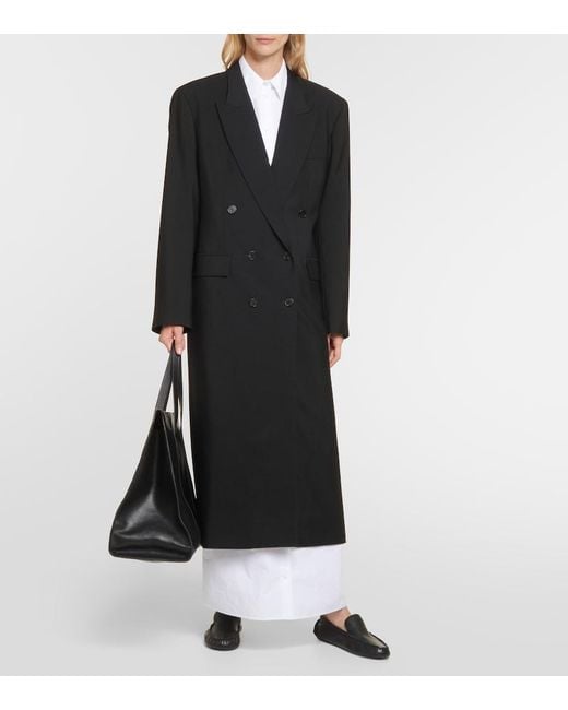 The Row Black Lucca Leather Moccasins