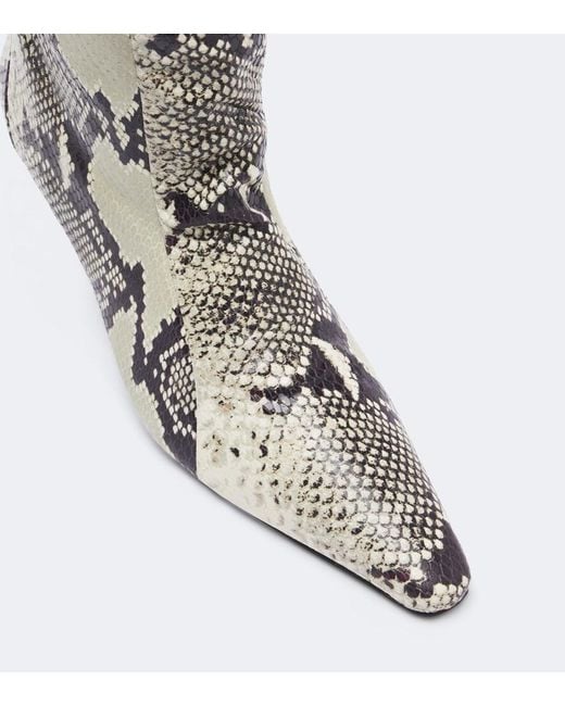 Jude Black Cave Snake-Effect Leather Ankle Boots