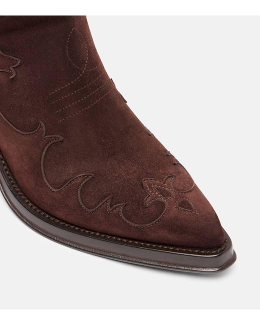 Gabriela Hearst Brown Capitana Suede Cowboy Boots