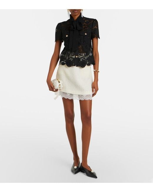 Self-Portrait Black Lace Top