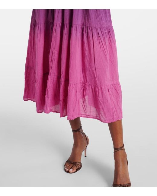 Velvet Purple Marilyn Cotton Voile Midi Dress