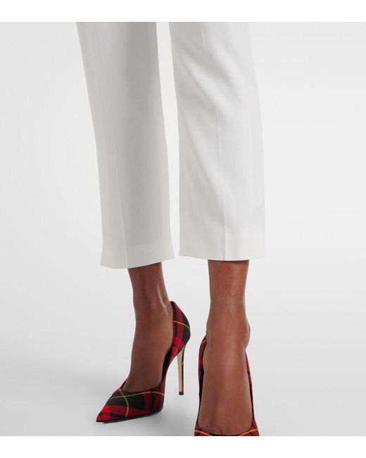 McQueen White Mid-Rise Slim Crepe Pants
