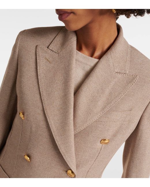 Max Mara Brown Vanadio Double-breasted Jersey Blazer