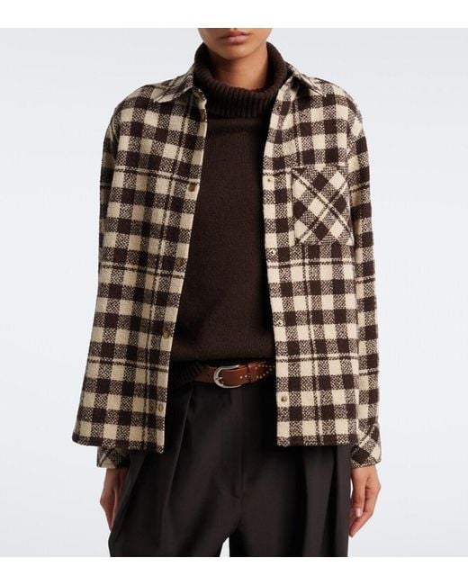 Moncler Black Checked Wool-Blend Overshirt
