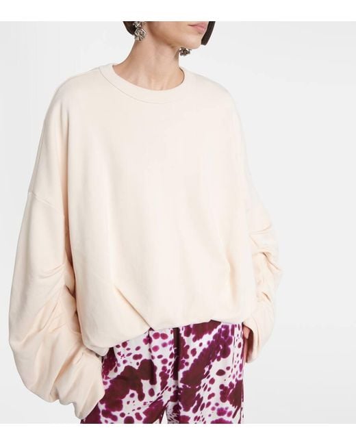 Dries Van Noten Natural Sweatshirt Aus Baumwolle