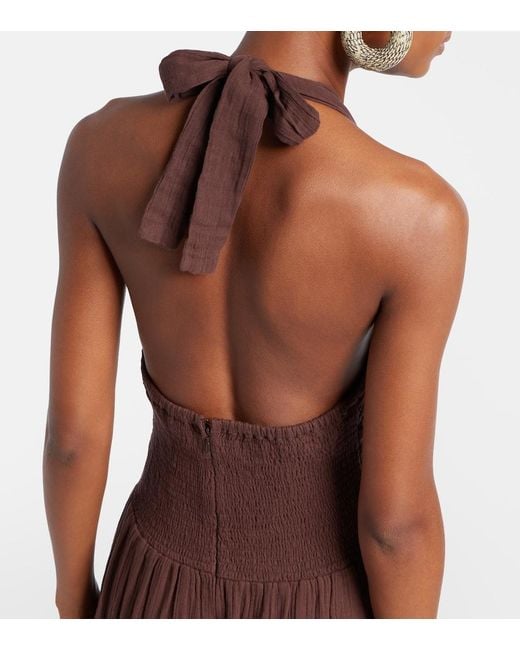 Melissa Odabash Purple Shay Halterneck Cotton Maxi Dress