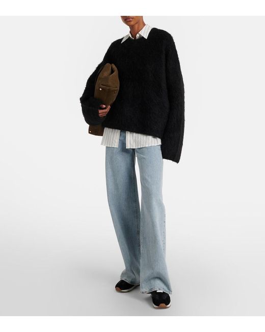 Totême Black Suede-Trimmed Sneakers