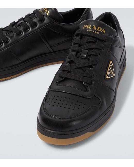 Prada Black Downtown Leather Sneakers for men