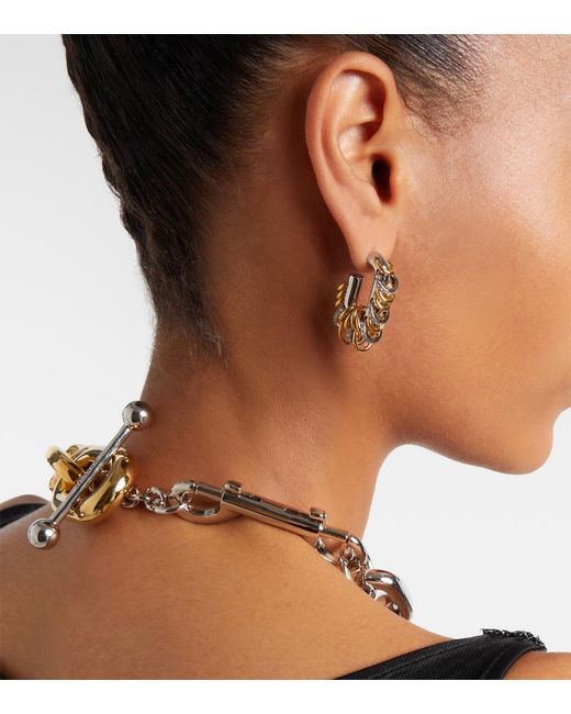 Rabanne Metallic Punk Xl Link Small Embellished Earrings