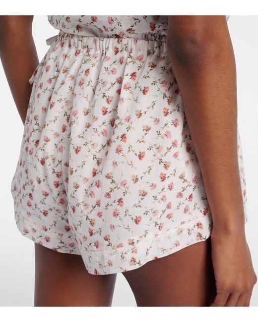Posse Natural Charlotte Floral Cotton Shorts
