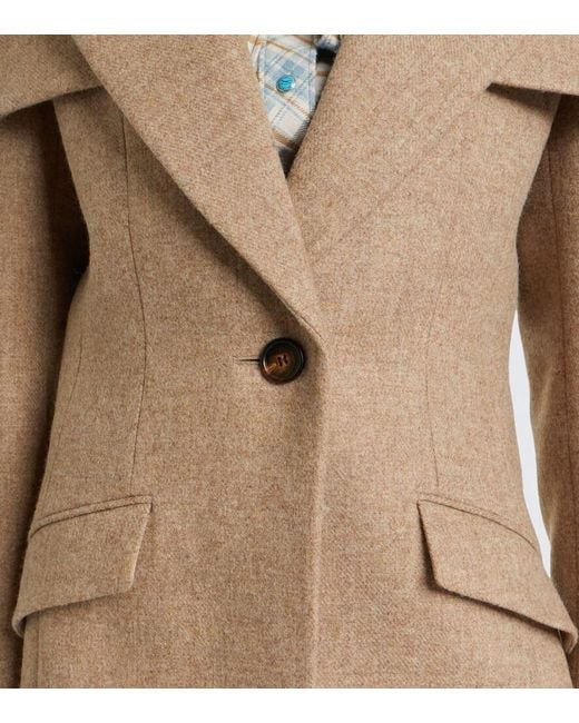 Chloé Natural Caped Wool Blazer