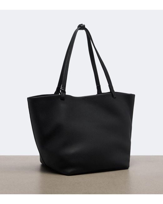 The Row Black Park Tote Three Leather Shopper
