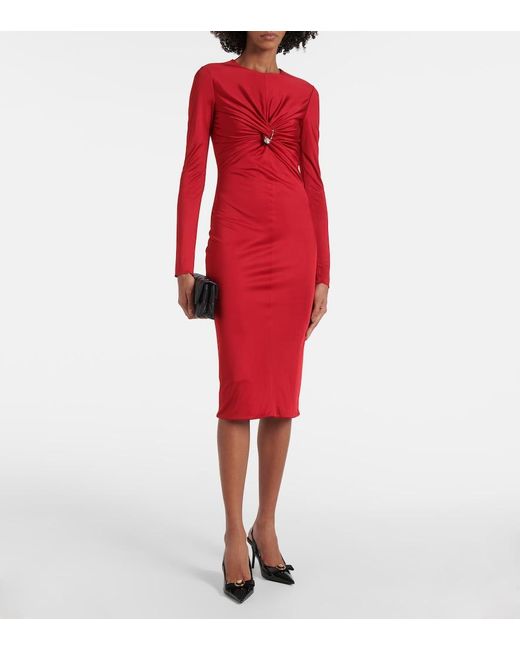 Robe «Pin de sécurité» Versace en coloris Red