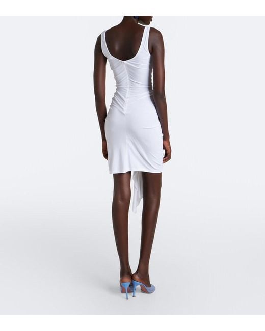 Christopher Esber White Salacia Ruched Jersey Minidress