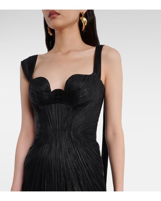 Maria Lucia Hohan Black Anais Open-Back Silk Muslin Gown