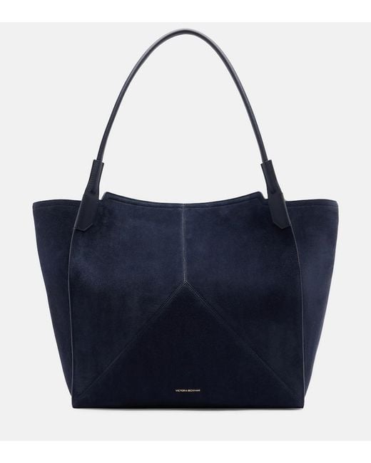 Victoria Beckham Blue Victoria Suede Tote Bag