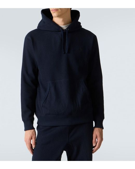 Polo Ralph Lauren Blue Waffle-Knit Hoodie for men