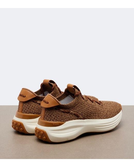 Tod's Brown Knitted Sneakers