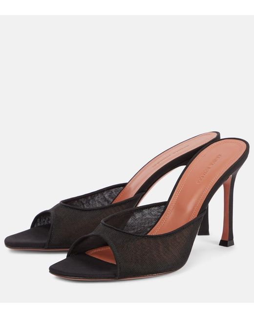 AMINA MUADDI Brown Alexa 95 Mesh Mules