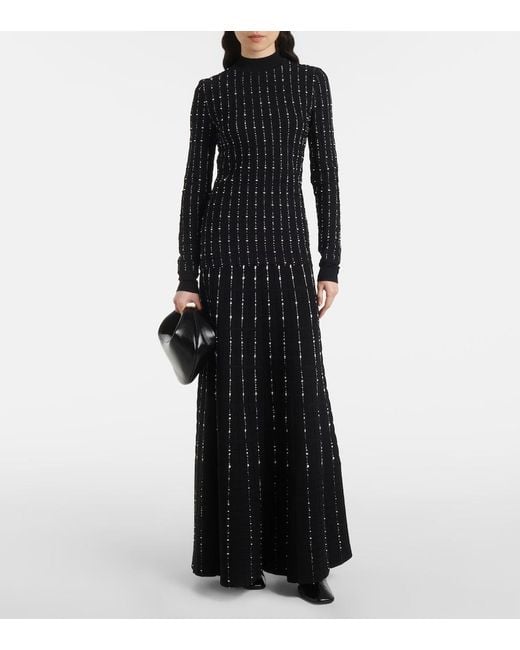 Joseph Black Ribbed-Knit Cotton-Blend Maxi Skirt