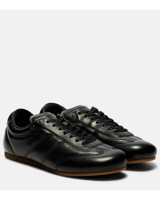 Lemaire Black Soft Runner Leather Sneakers