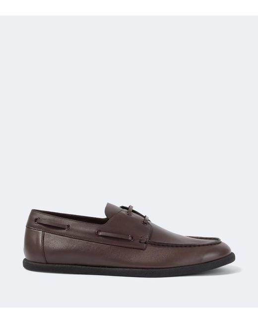 The Row Brown Novus Leather Boat Shoes for men