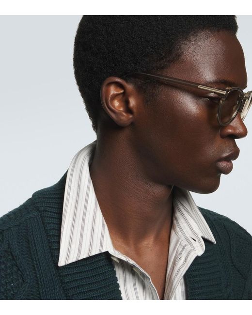 Zegna Brown Round Sunglasses for men