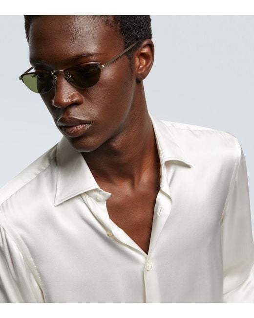 Giorgio Armani Green Browline Sunglasses for men