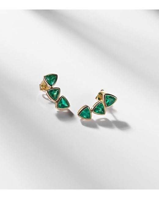 Anita Ko Green 18Kt Drop Earrings With Emeralds