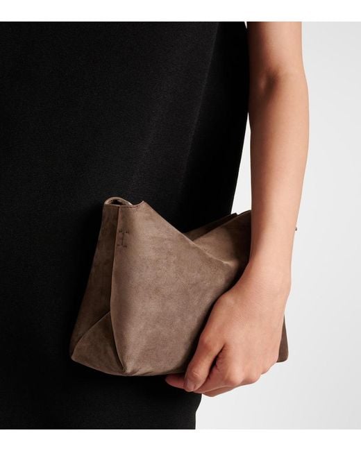 Khaite Brown Lina Suede Crossbody Bag