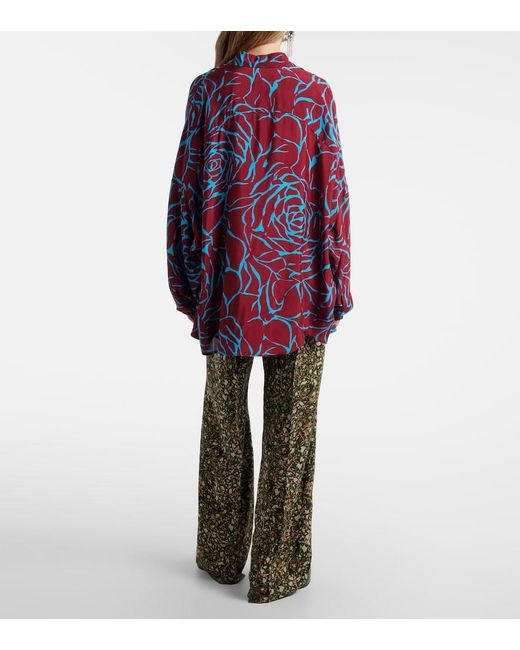 Dries Van Noten Multicolor Printed Wide-Leg Pants