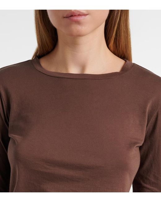 Nili Lotan Brown Susana Cotton Jersey T-Shirt