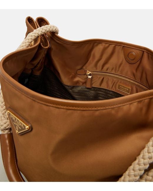 Prada Brown Mariner Re-Nylon Large Shoulder Bag