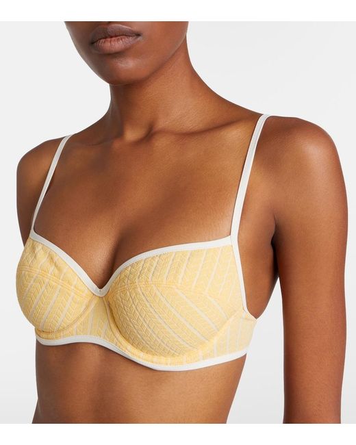 Eres Natural Coconut Striped Bikini Top