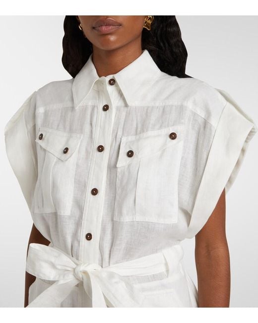 Zimmermann White Linen Playsuit