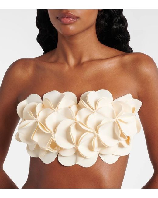 Karla Colletto Natural Floral Bandeau Bikini Top