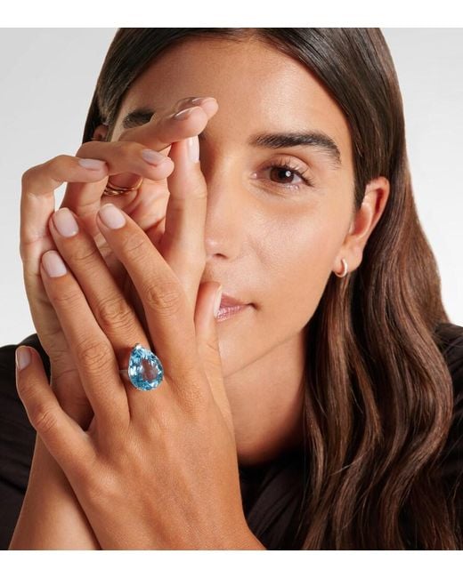 Mateo Blue 14Kt Ring With Topaz And Diamonds