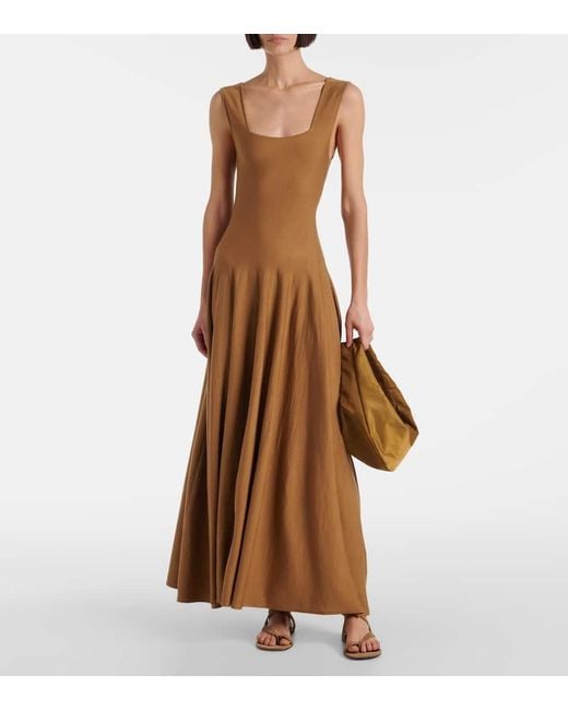 Khaite Brown Olivia Medium Suede-Trimmed Shoulder Bag
