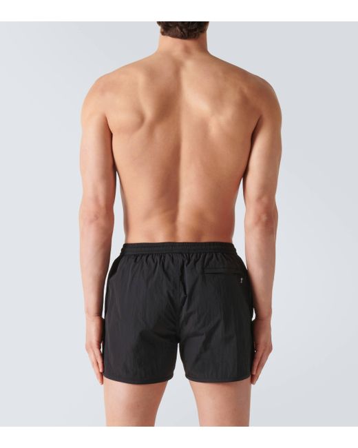 AMI Black Technical Canvas Swim Shorts for men