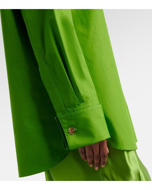 Khaite Green Newton Cotton Poplin Shirt