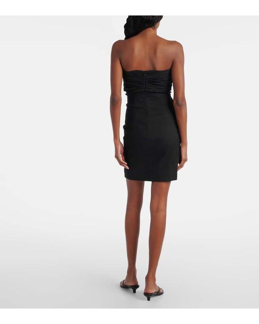 TOVE Black Dipti Linen And Cotton-Blend Minidress