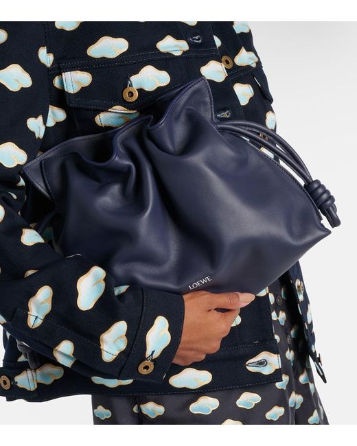Loewe Blue Clutch Flamenco Medium Aus Leder