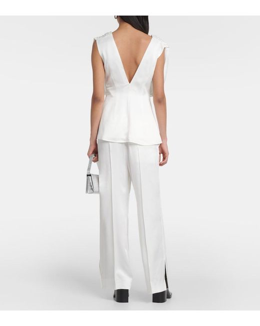 Jil Sander White Gathered Top