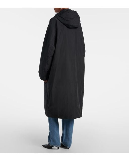 AYA MUSE Black Hooded Cotton-Blend Coat