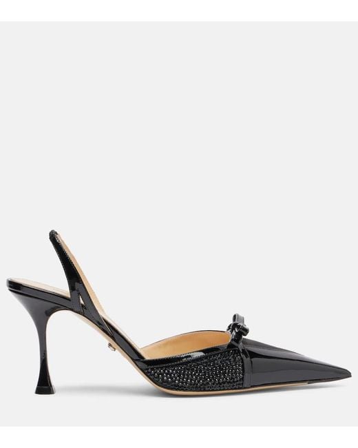 Mach & Mach Black Slingback-Pumps Triangle 85 Aus Leder