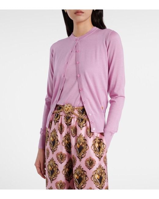 Dolce & Gabbana Pink Cashmere And Silk Cardigan