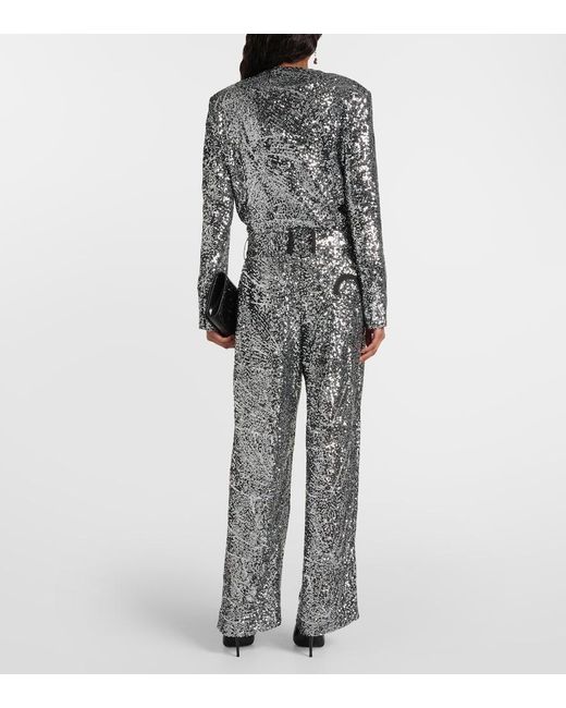 Blazé Milano Gray Fox Sequined Straight Pants