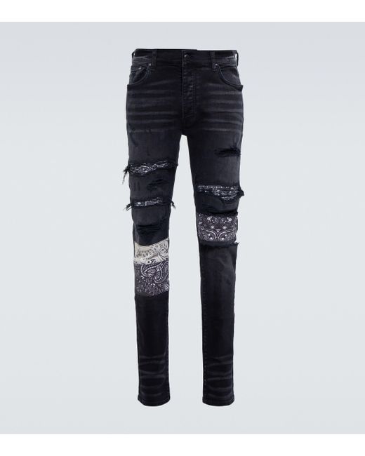 Amiri Denim Bandana Artpatch Jeans in 