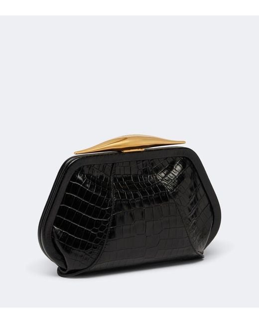 Elie Saab Black The Tresor Small Leather Clutch